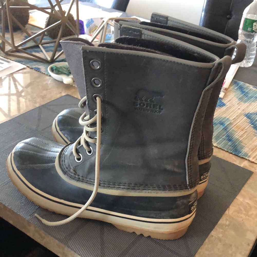 Sorel Women's Waterproof Lace-Up Duck Boots in Black/Tan